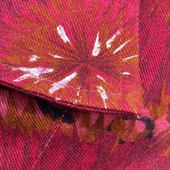 French Laundry burgundy print denim jacket size L - Picture 12 of 13